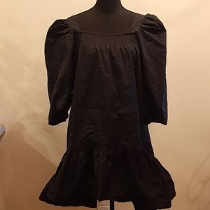 H&M black puffy sleeve dress